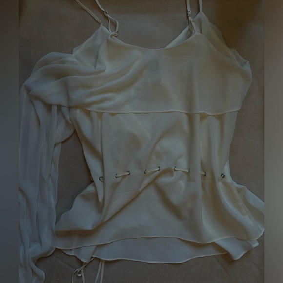 HauteHippie cream chiffon blouse - Picture 5 of 5
